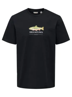 Only & Sons T-Paidat*t-paita Onfredo Outdoor Life Jet Black