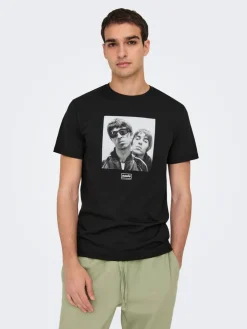 Only & Sons T-Paidat*t-paita Onsoasis Black Photo Print