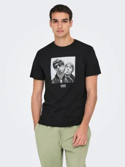 Only & Sons T-Paidat*t-paita Onsoasis Black Photo Print