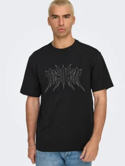 Only & Sons T-Paidat*t-paita Onsrhinestone Black
