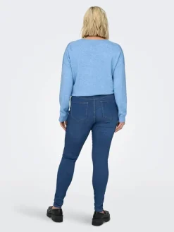 Only Carmakoma Farkut*farkut Carstorm HW Push Up Light medium blue denim