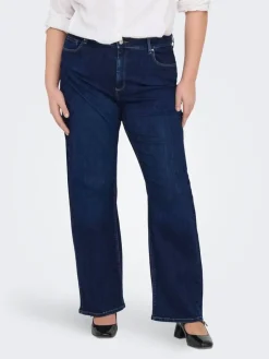 Only Carmakoma Farkut*farkut Carwilly HW Wide dark blue denim
