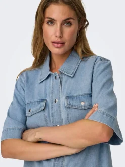 Only Vapaa-Ajan Mekot*farkkumekko Onlbelle S/S Light Blue Denim