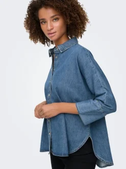 Only Puserot*farkkupusero Onlgrace-Elli 3/4 Medium blue denim