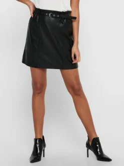 Only Hameet Ja Haalarit*hame Onlheidi Faux Leather Black