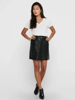 Only Hameet Ja Haalarit*hame Onlheidi Faux Leather Black
