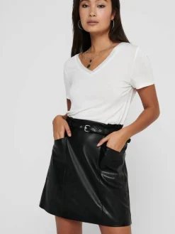 Only Hameet Ja Haalarit*hame Onlheidi Faux Leather Black