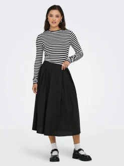 Only Hameet Ja Haalarit*hame Onlmaila Long Pleat Black