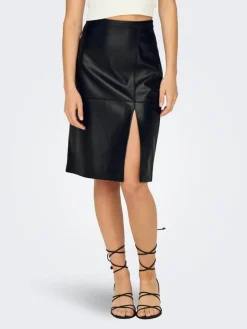 Only Hameet Ja Haalarit*hame Onlnewoline Faux Leather Black