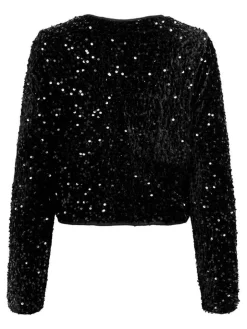 Only Jakut, Bleiserit Ja Farkkutakit*jakku Onlanika Sequins LS Bow Black black bow