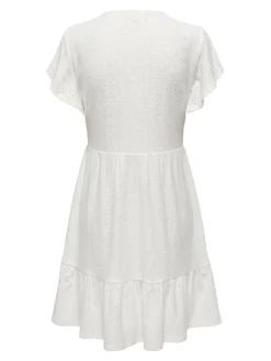 Only Vapaa-Ajan Mekot*mekko Onlsandra S/S V-neck Cloud dancer