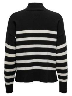 Only Neulepuserot*neule Onlbari L/S highneck Black cloud dancer