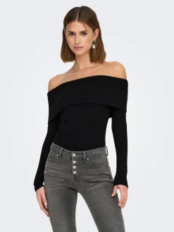 Only Neulepuserot*neule Onlemmy L/S Off Shoulder Pumice stone melange