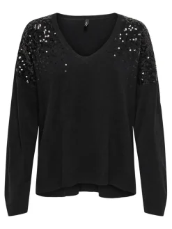 Only Neulepuserot*neule Onlstarry LS Sequin Black black sequins