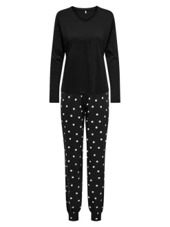 Only Yö- Ja Oloasut*pyjama Onlbella Black big preppy dot