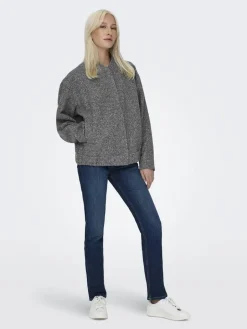 Only Talvitakit*takki Onlgaia Boucle Bomber Dark grey melange