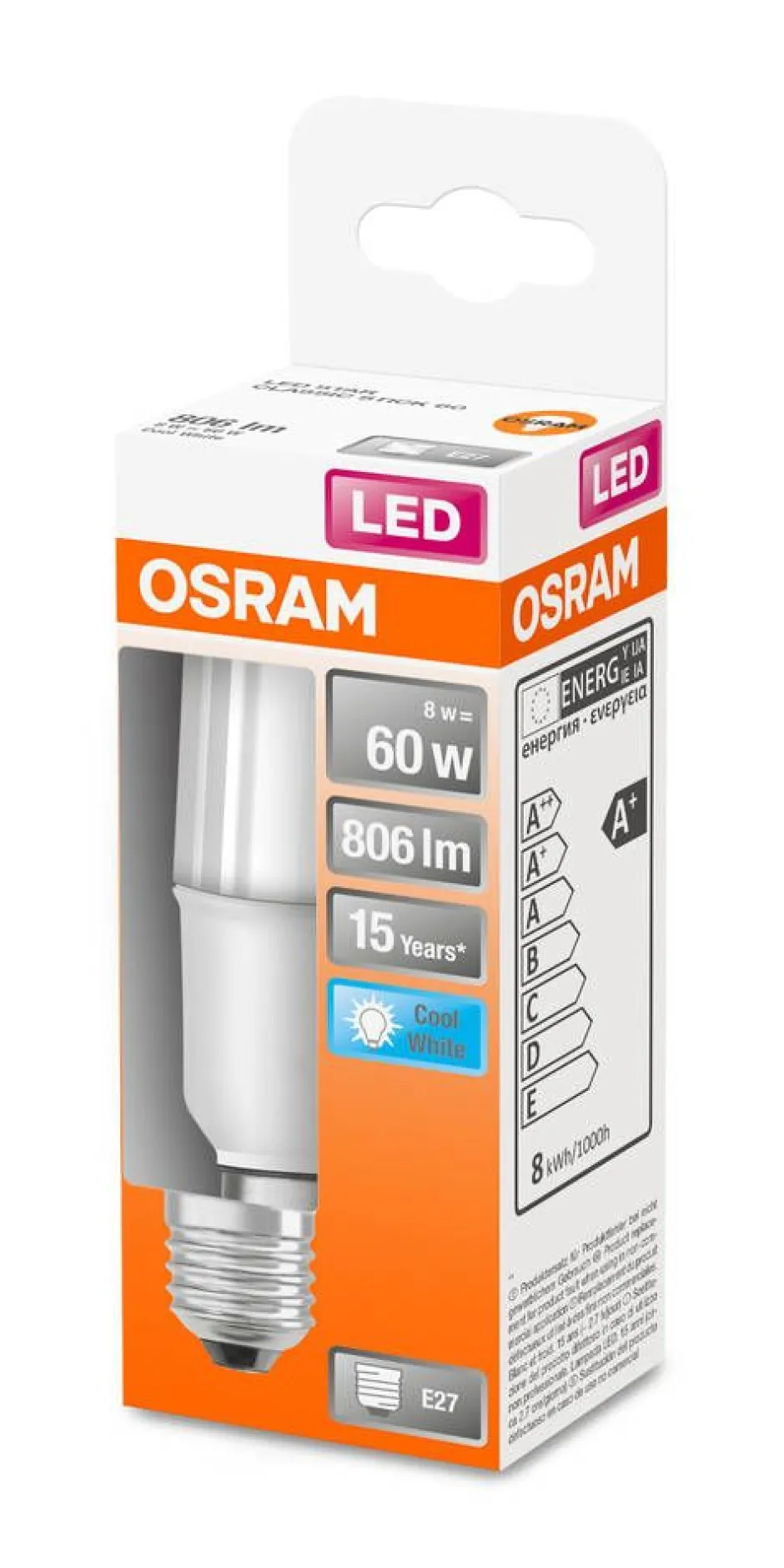 Osram Lamput Ja Valaisintarvikkeet*lamppu LED Star Stick 806 lm 4000 K E27