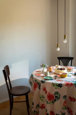 Pentik Keittiötekstiilit*pöytäliina Huvila 145x250 cm v.oranssi
