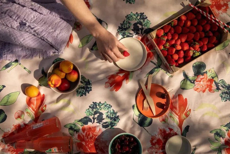 Pentik Keittiötekstiilit*pöytäliina Huvila 145x250 cm v.oranssi
