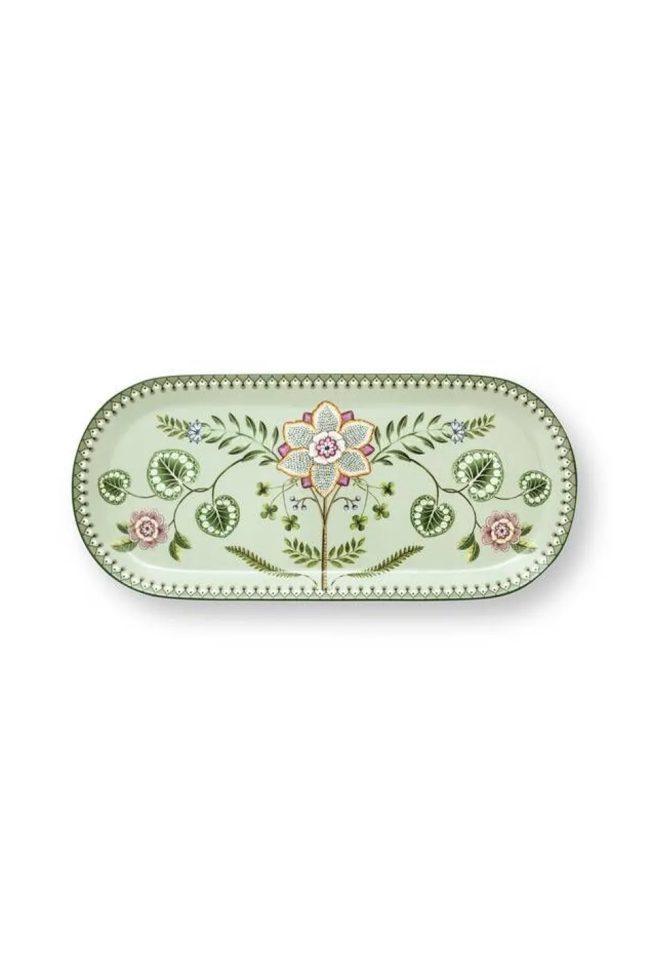 Pip Studio Tarjoilu*kakkutarjotin Lily&Lotus 33,3x15,5 cm Light Green