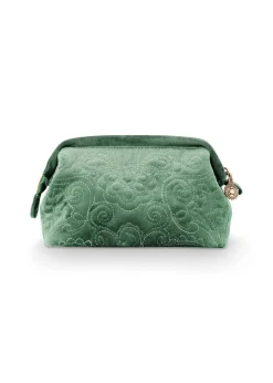 Pip Studio Kylpyhuonetarvikkeet|Meikkipussit Ja Toilettilaukut*kosmetiikkalaukku Velvet 19x8,5x12 cm Quilted Gre