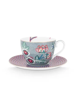 Pip Studio Astiat*kuppi & aluslautanen Flower Festival 280 ml 2 kpl