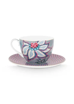 Pip Studio Astiat*kuppi & aluslautanen Flower Festival 280 ml 2 kpl