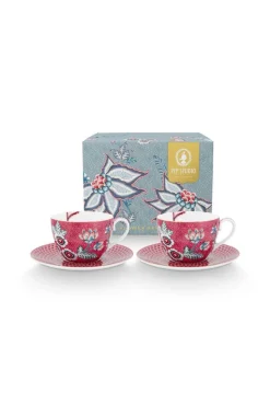 Pip Studio Astiat*kuppi & aluslautanen Flower Festival 280 ml 2 kpl