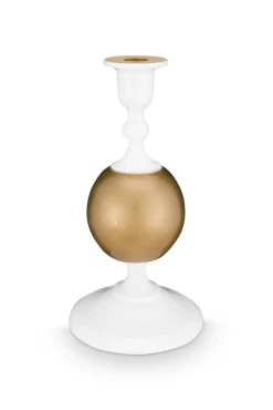 Pip Studio Lyhdyt Ja Kynttilänjalat*kynttilänjalka Metal Sphere 24 cm White-Gold