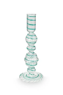Pip Studio Lyhdyt Ja Kynttilänjalat*kynttilänjalka Swirl Light Blue M 22 cm