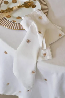Pip Studio Keittiötekstiilit*lautasliina Embroidery Stars Gold 40x40 cm 2kpl