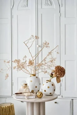 Pip Studio Maljakot Ja Ruukut*maljakko Metal Dots 32 cm White-Gold