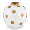 Pip Studio Maljakot Ja Ruukut*maljakko Metal Dots 23 cm White-Gold