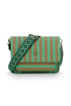 Pip Studio Laukut Ja Kassit*olkalaukku Fenna Medium Stripe Green 25x7x20 cm