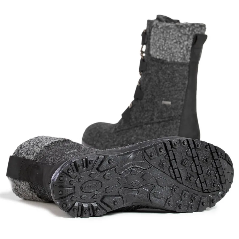 Pomar Nilkkurit*nastasaappaat Riekko 115 Granit Felt / Black Waxy Spike S