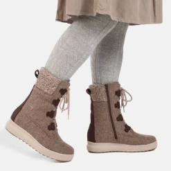 Pomar Nilkkurit*pitopohjakengät Reki 102 Sand Felt / Bark Waxy / Wool