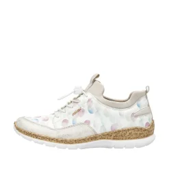 Rieker Kävelykengät*kävelykengät N4278-90 90 Beige / Gold / Weiss-Multidrop / Perlcreme