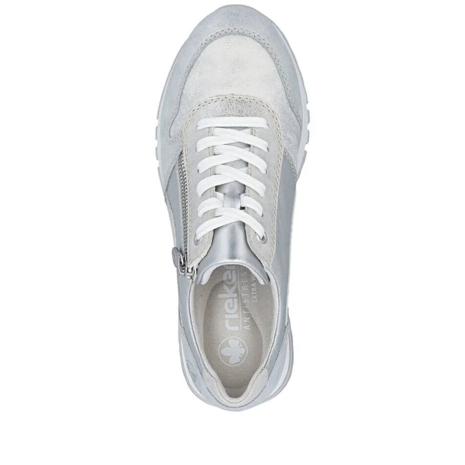 Rieker Tennarit Ja Sneakerit*sneakerit 49003-91 91 Silver / Weiss-Silber / Argento / Fog-Silver / Silver
