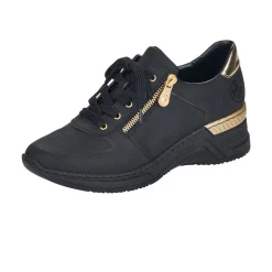 Rieker Tennarit Ja Sneakerit*sneakerit N4305-00 Schwarz /hellgold
