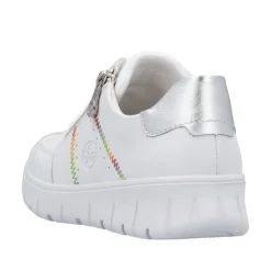 Rieker Tennarit Ja Sneakerit|Kävelykengät*tennarit N1313-80 Weiss Silber 80 Weiss/silber/weiss