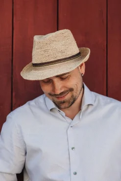Salon lakkitehdas Hatut, Huivit Ja Käsineet*hattu Raffia Trilby Crochet Olki