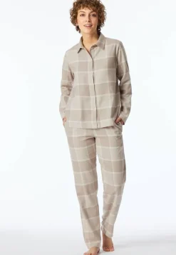 Schiesser Yö- Ja Oloasut*flanellipyjama 181991 409 Beige