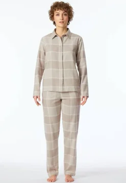 Schiesser Yö- Ja Oloasut*flanellipyjama 181991 409 Beige