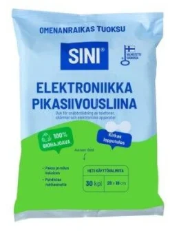 Sini Puhdistus Ja Siivous*pikasiivousliina elektroniikka 28x18 cm 30 kpl omena