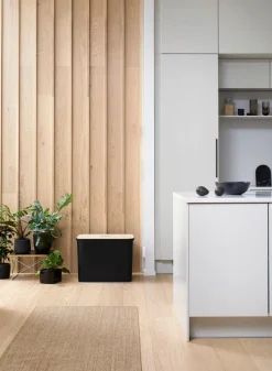 Smartstore Paperikorit Ja Roska-Astiat*Collect lajitteluastiasetti vanerikannella 76 L musta