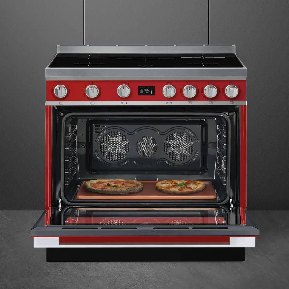 Smeg Uunit Ja Liedet*induktioliesi monitoimiuunilla CPF9IPR Portofino punainen