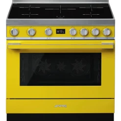 Smeg Uunit Ja Liedet*induktioliesi monitoimiuunilla CPF9IPYW Portofino keltainen