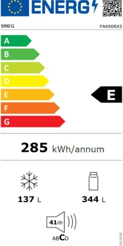 Smeg Jääkaapit Ja Pakastimet*Portofino jääkaappipakastin FA490RX5 teräs oikea