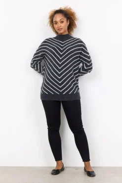 Soyaconcept Neulepuserot*neule Nessie stripe 53 99780 Harmaa