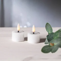 Star Trading Koriste- Ja Kausivalot*LED-kynttilä Flamme Flow 4 cm valkoinen 2 kpl